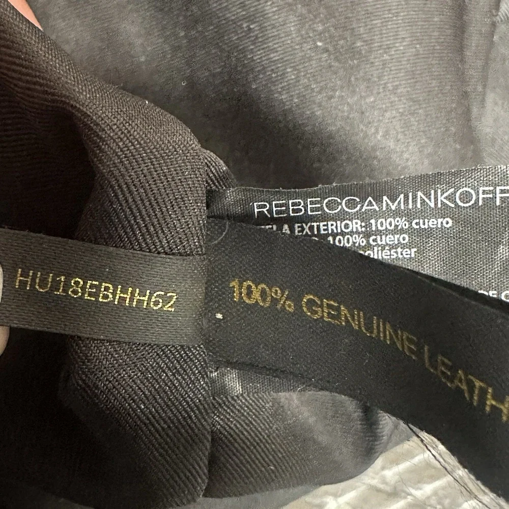 Rebecca Minkoff Blythe Black Leather Shoulder Bag Purse Studded Hobo Black